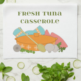 Design för kök för tonfiskCasserole gullig Retro Kökshandduk