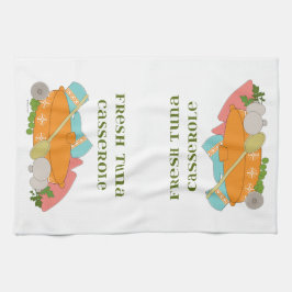 Design för kök för tonfiskCasserole gullig Retro Kökshandduk