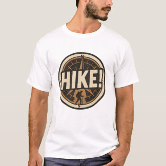 design för kompass- och hiker-emblem t shirt