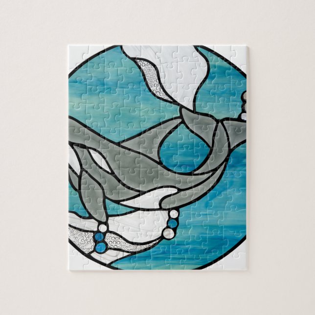 Design för konst för Orcavalmålat glass Pussel (Vertikal)