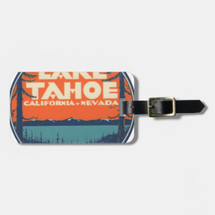 Design för Lake Tahoe vintage resordekal Bagagebricka