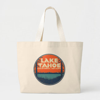 Design för Lake Tahoe vintage resordekal Jumbo Tygkasse
