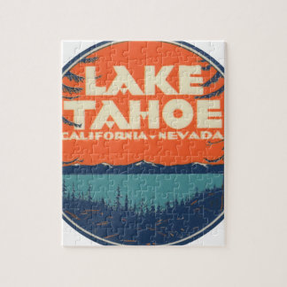 Design för Lake Tahoe vintage resordekal Pussel