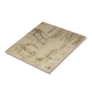 Design för Leonardo da Vinci- för en flygmaskin Kakelplatta