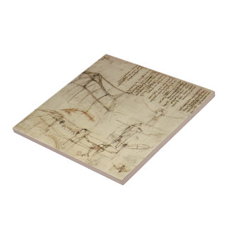 Design för Leonardo da Vinci- för en flygmaskin Kakelplatta