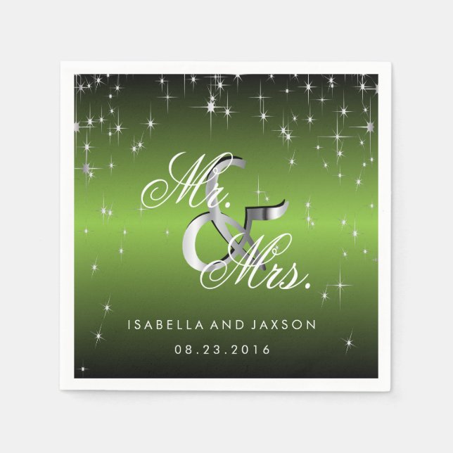 Design för Ljus med grön stjärna Pappersservett (Framsidan)