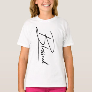 Design för Lodrät 'Blsed' för unik kristen tro T Shirt