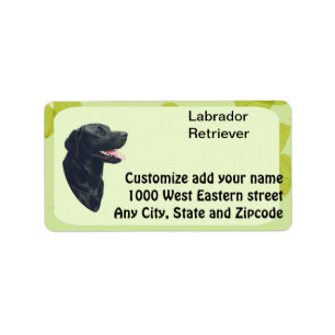 Design för löv för grönt för ~ för Labrador Adressetikett