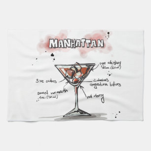 Design för Manhattan drinkrecept Kökshandduk