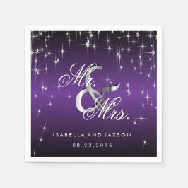 Design för Metallisk Lila Star Ljus Pappersservett