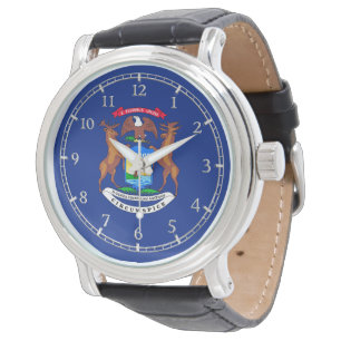 Design för Michiganflaggaklocka Armbandsur