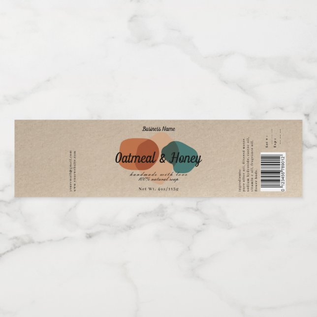 Design för modern Pastel Abstrakt Soap-etikett Vattenflaskor Etikett (Singel etikett)
