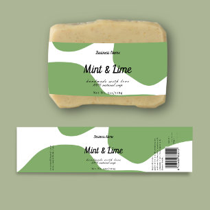 Design för modern Pastel Grönt Soap-etikett Vattenflaskor Etikett