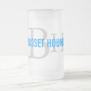 Design för Monogram för Bassethundavel Frostat Ölglas