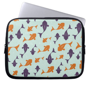 Design för mönster för Aqua för fiskbunke or Laptop Fodral