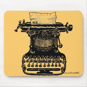 Design för mousepad för vintageskrivmaskinsgrafik musmatta