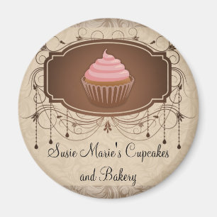 Design för muffin för elegant glamourmocka magnet