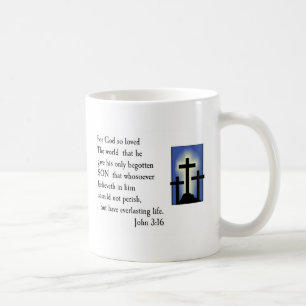 Design för mugg för Verse för John 3:16bibel