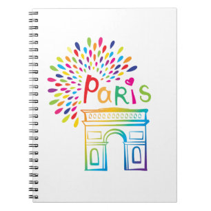 Design för neon för Paris frankriken Arc de Anteckningsbok