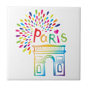 Design för neon för Paris frankriken Arc de Kakelplatta