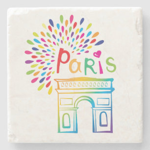 Design för neon för Paris frankriken   Arc de Stenunderlägg