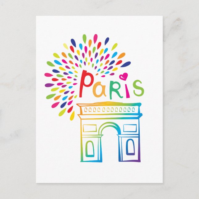 Design för neon för Paris frankriken | Arc de Vykort (Framsida)
