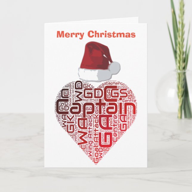 Design för Netball för julkärlekhjärta Helgkort (Framsida)