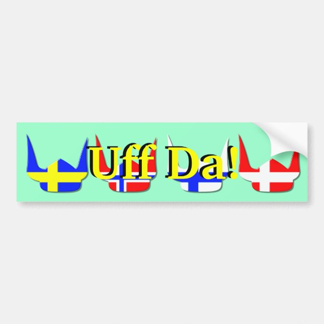 Design för norge för hjälmViking flagga Bildekal (Framsidan)