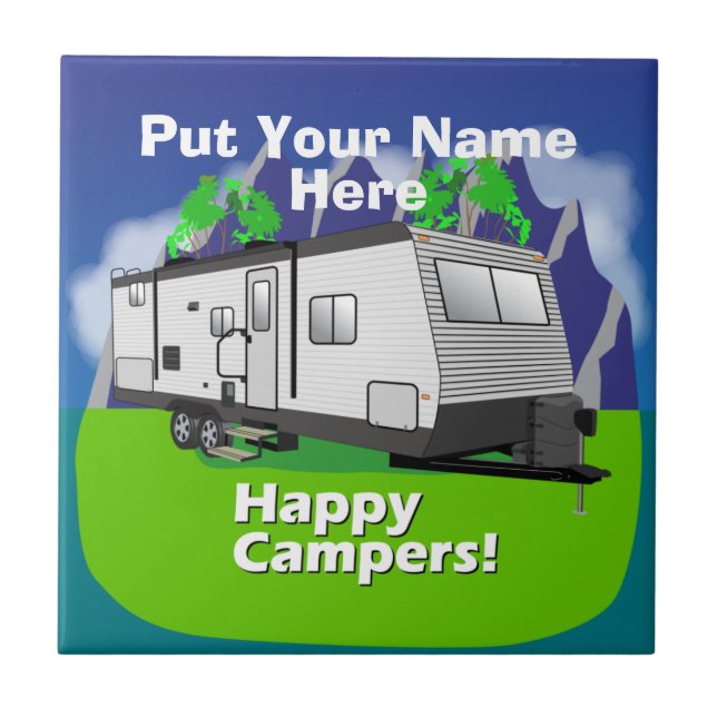 Design för nyckelrutor - Hideout Travel Trailer Kakelplatta (Framsidan)