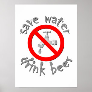 Design för öl för sparavattendrink rolig dricka poster