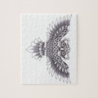 Design för old schoolugglatatuering pussel