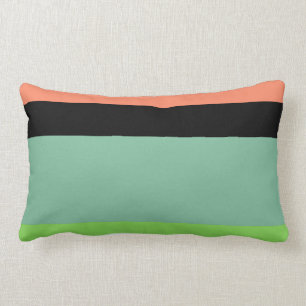 Design för Orange, svart, akvatisk och grön Rand Lumbarkudde