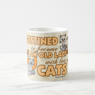 Design för ordstäv för framtida galen kattdam kaffemugg