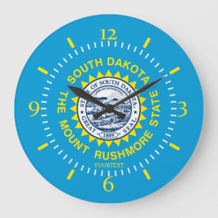 Design för personligSouth Dakota statlig flagga p Stor Klocka