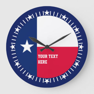 Design för personligTexas statlig flagga på a Stor Klocka
