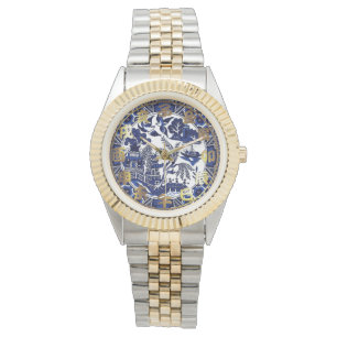 Design för pil för blått- & vitchinablått armbandsur
