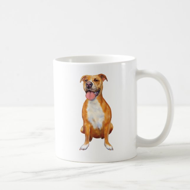 Design för Pitbull hundkonst på en mugg (Höger)