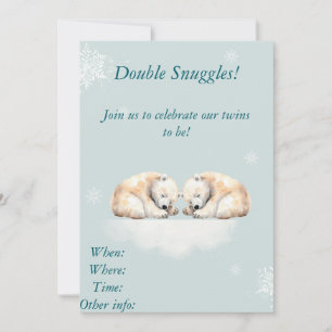 Design för Polar med dubbla babyskor Inbjudningar