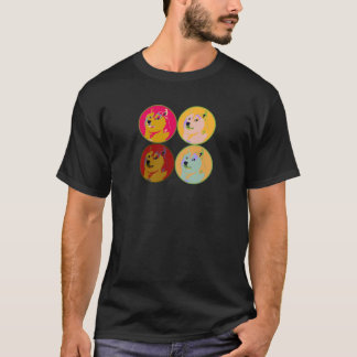 Design för popkonstdogecoin tee