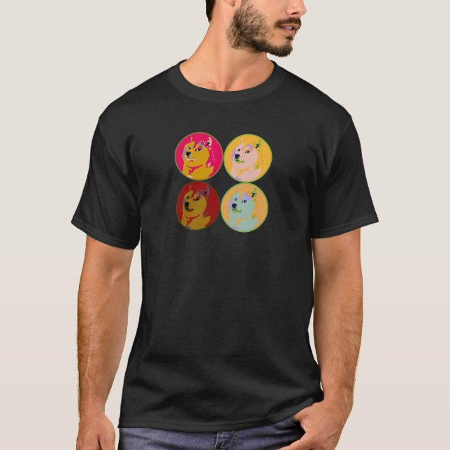 Design för popkonstdogecoin tee (Framsida)