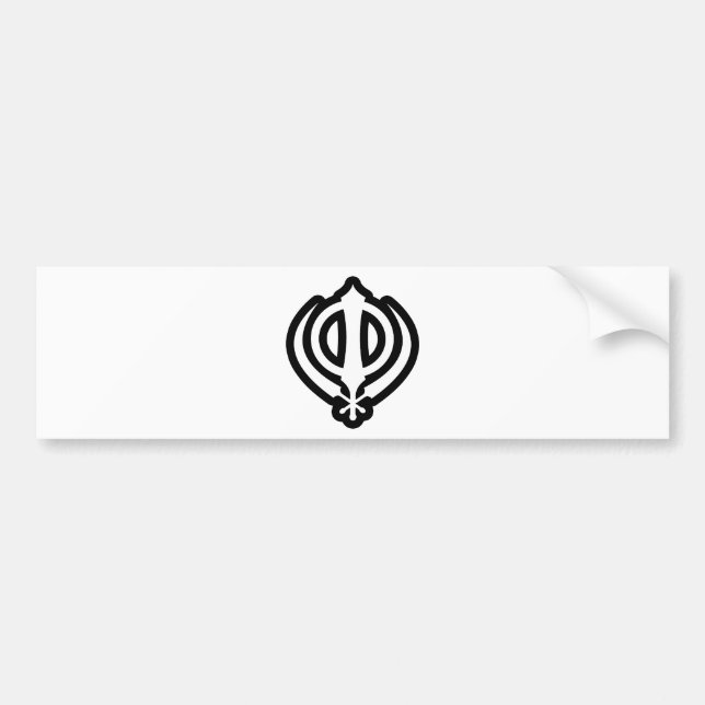 Design för Punjabi för SikhKhanda Khalsa Sikhism Bildekal (Framsidan)