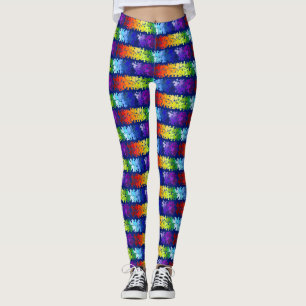 Design för pussel för Autismmedvetenhetregnbåge Leggings