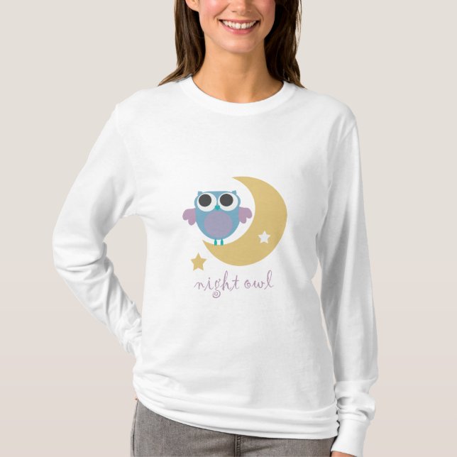 design för pyjama för nattuggla tee shirt (Framsida)