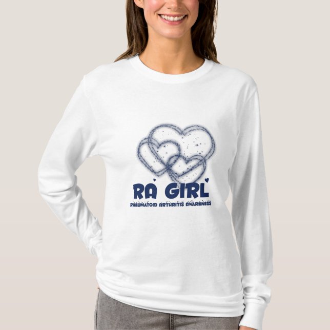 Design för RAflickahjärta:: Rheumatoid artrit T-shirt (Framsida)