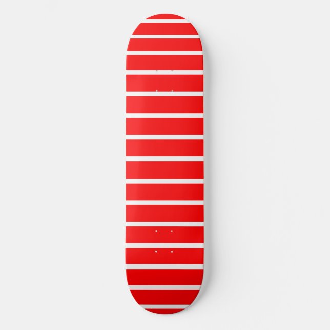 Design för röd och vit Rand Mini Skateboard Bräda 18,5 Cm (Framsida)