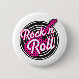 Design för rulle för sten N rockabilly rekord- Knapp