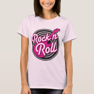 Design för rulle för sten N rockabilly rekord- T Shirt