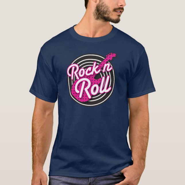 Design för rulle för sten N rockabilly rekord- Tröja (Framsida)