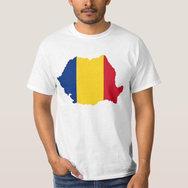 Design för rumänienlandflagga tröja (Framsida)