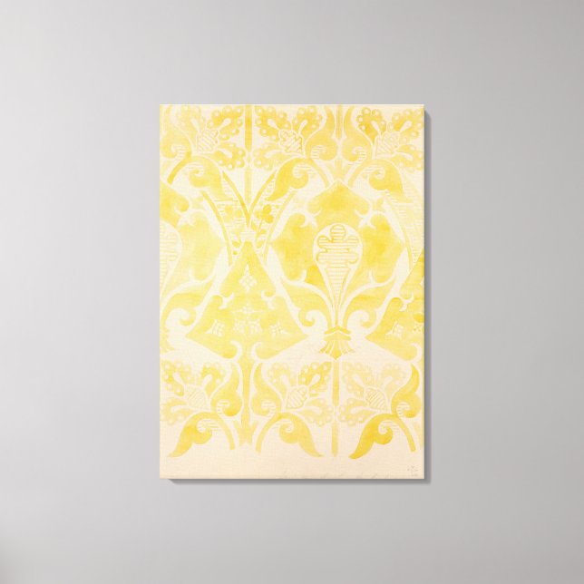 Design för sammet eller silke brocatelle, 1850 (pe canvastryck (Framsida)